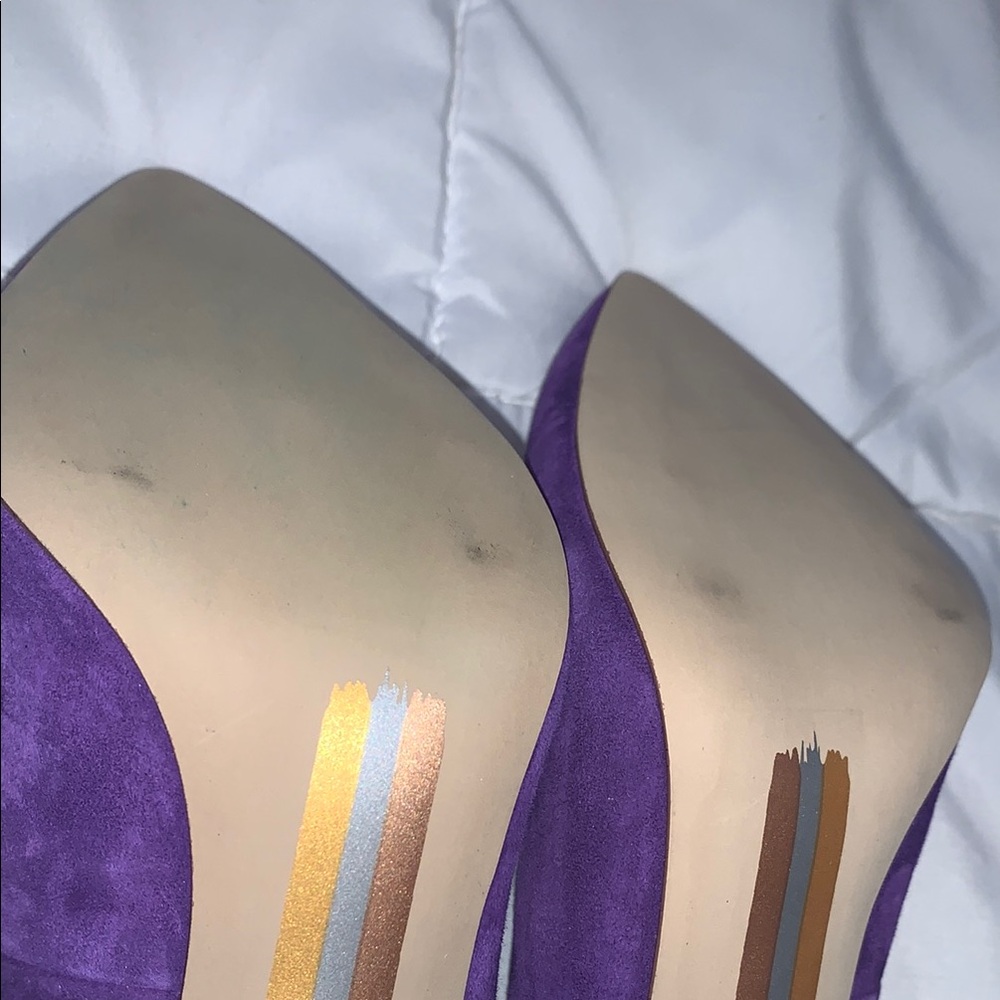 Sam Edelman Purple Heels with Classic Pointed Toe Design - Picture 4 of 9